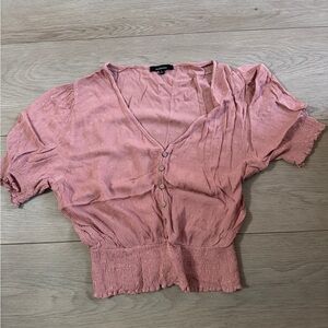 Ambiance Dusty Pink Button-Up Blouse
